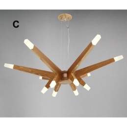 Modern Contemporary Wood 12 Light Pendant Light