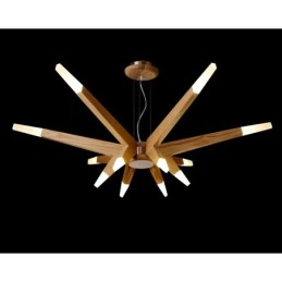 Modern Contemporary Wood 12 Light Pendant Light