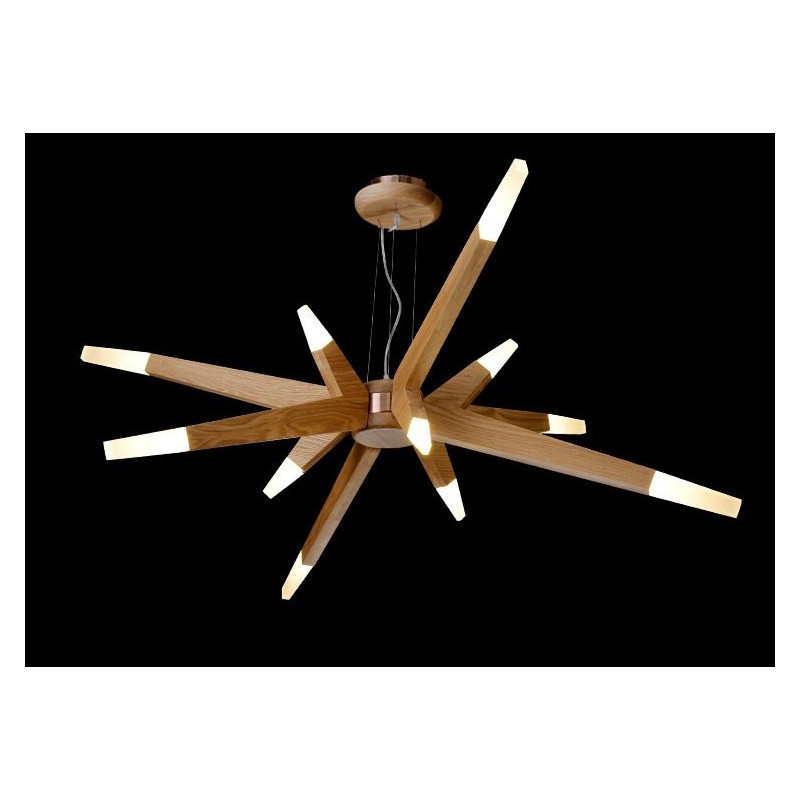 Modern Contemporary Wood 12 Light Pendant Light