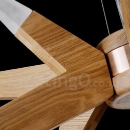 Modern Contemporary Wood 12 Light Pendant Light