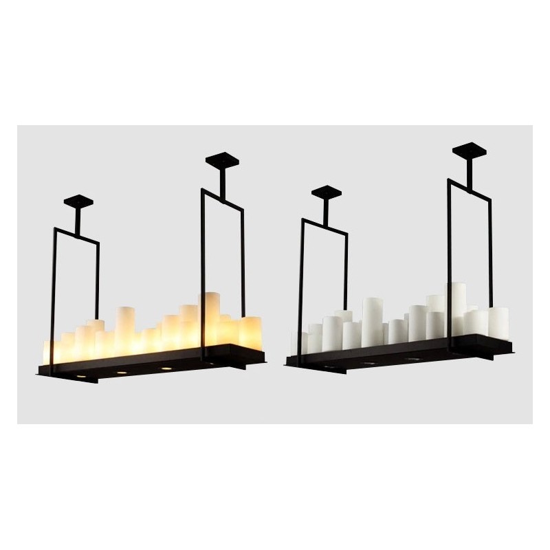 Rustic Lodge Vintage Candlestick Pendant Light