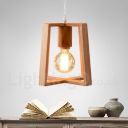 Wooden Modern Contemporary 1 Light Pendant Light