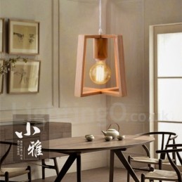 Wooden Modern Contemporary 1 Light Pendant Light