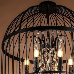 Retro Vintage Metal 4 Light Birdcage Pendant Light
