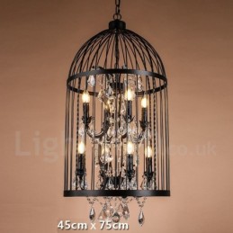 Retro Vintage Metal 8 Light Birdcage Pendant Light