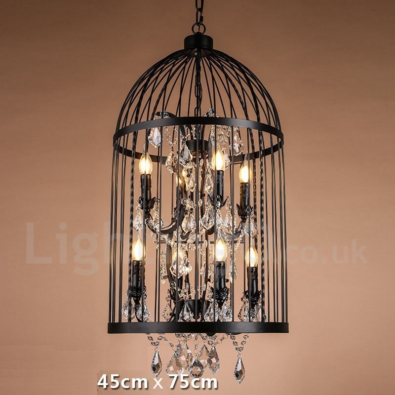 Retro Vintage Metal 8 Light Birdcage Pendant Light