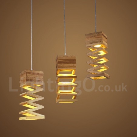 Modern Contemporary Wood Pendant Light