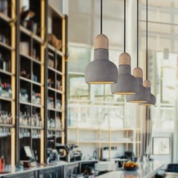 Retro Vintage Wood Concrte Single Light Pendant Light