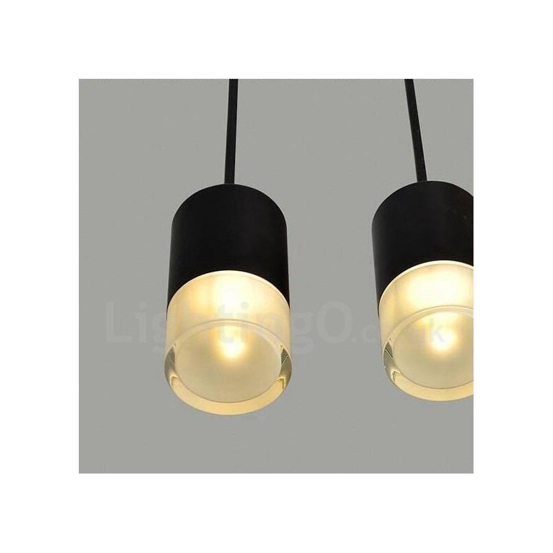 For 3 Light Black Pendant Light with Glass Shade