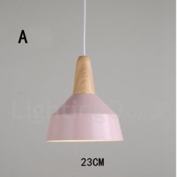 Modern Contemporary Wood Metal Multi Colors Pendant Light