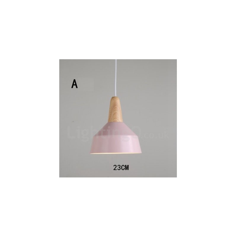 Modern Contemporary Wood Metal Multi Colors Pendant Light