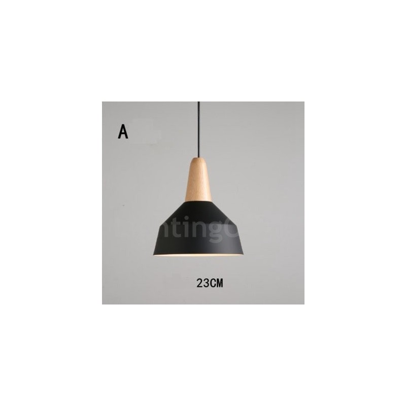 Modern Contemporary Wood Metal Multi Colors Pendant Light