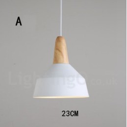 Modern Contemporary Wood Metal Multi Colors Pendant Light
