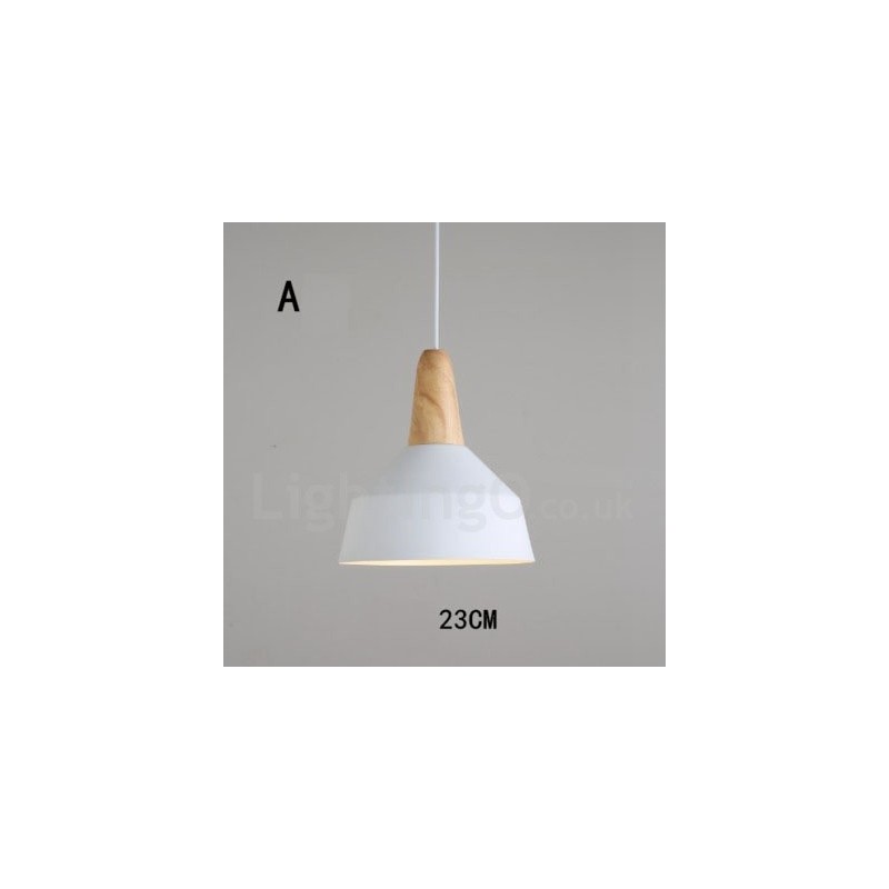 Modern Contemporary Wood Metal Multi Colors Pendant Light