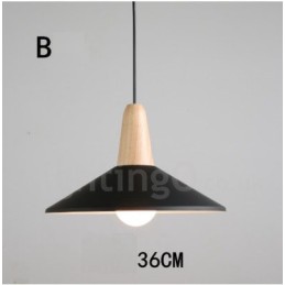 Modern Contemporary Wood Metal Multi Colors Pendant Light
