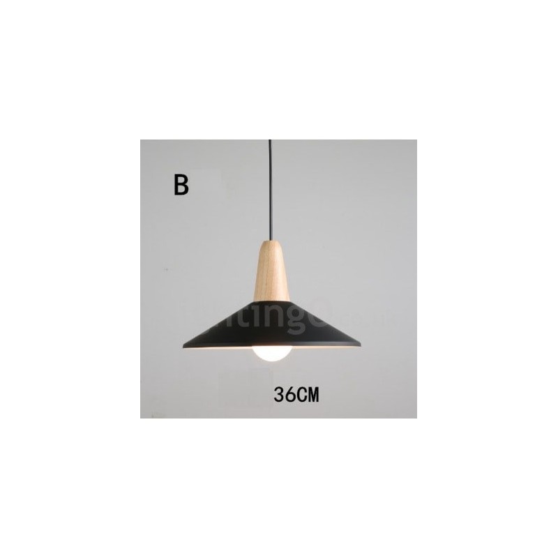 Modern Contemporary Wood Metal Multi Colors Pendant Light