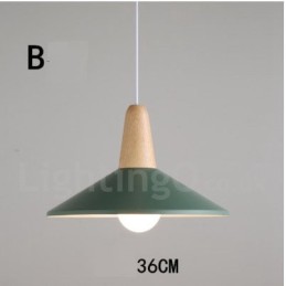 Modern Contemporary Wood Metal Multi Colors Pendant Light