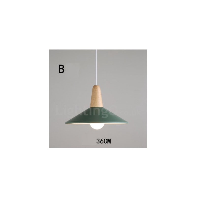 Modern Contemporary Wood Metal Multi Colors Pendant Light