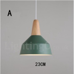 Modern Contemporary Wood Metal Multi Colors Pendant Light