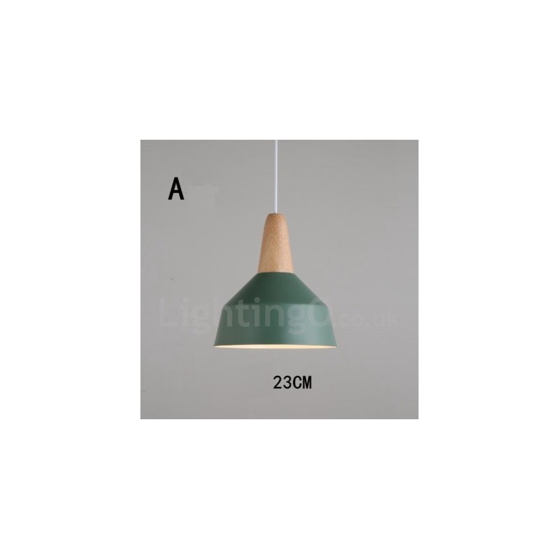 Modern Contemporary Wood Metal Multi Colors Pendant Light
