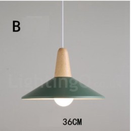 Modern Contemporary Wood Metal Multi Colors Pendant Light