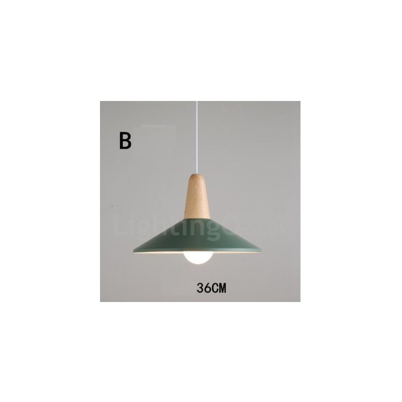 Modern Contemporary Wood Metal Multi Colors Pendant Light