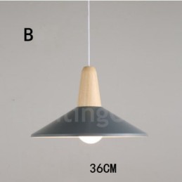 Modern Contemporary Wood Metal Multi Colors Pendant Light