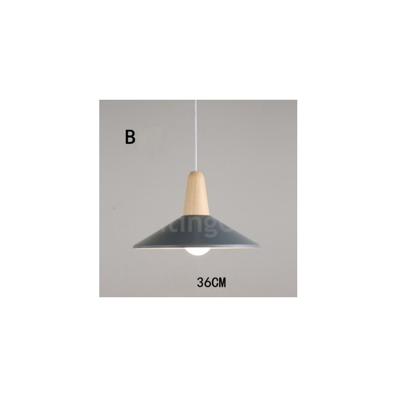 Modern Contemporary Wood Metal Multi Colors Pendant Light