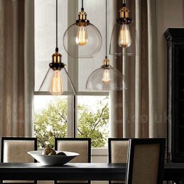 Retro Vintage Pendant Light with Glass Shade Lamp