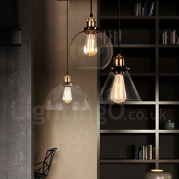 Retro Vintage Pendant Light with Glass Shade Lamp