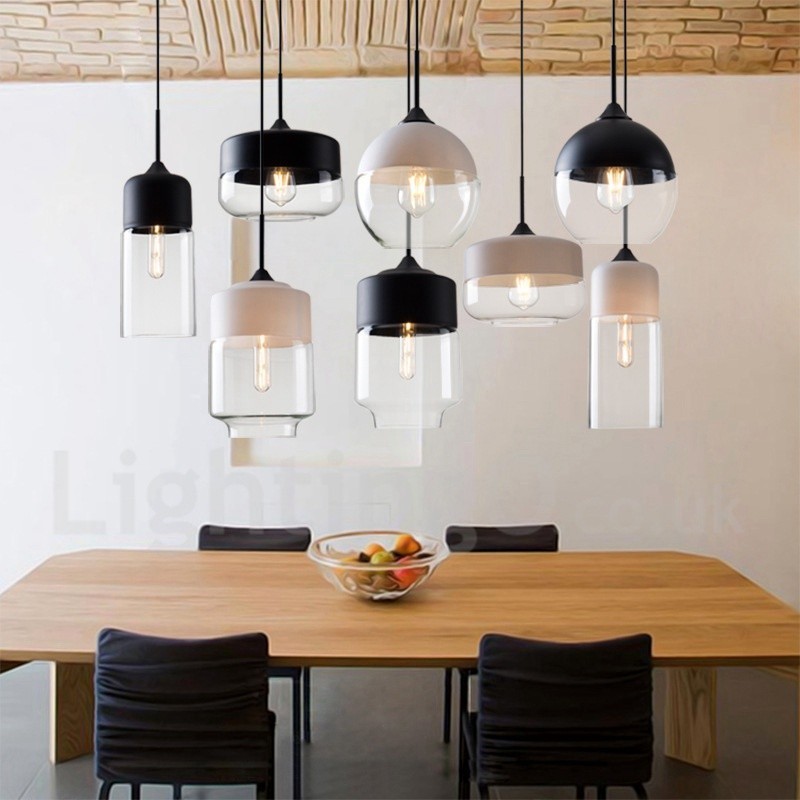 Modern Contemporary Pendant Light with Glass Shade