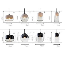 Modern Contemporary Pendant Light with Glass Shade