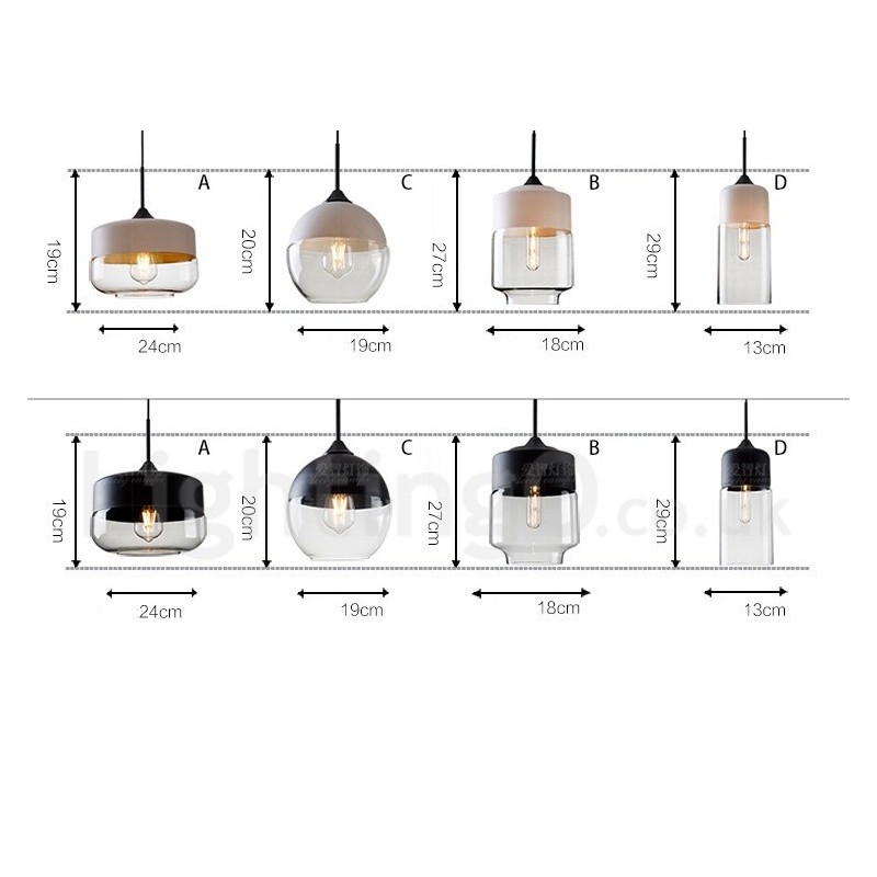 Modern Contemporary Pendant Light with Glass Shade