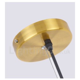 6 Light Copper Chandelier with Glass Shade Lamp