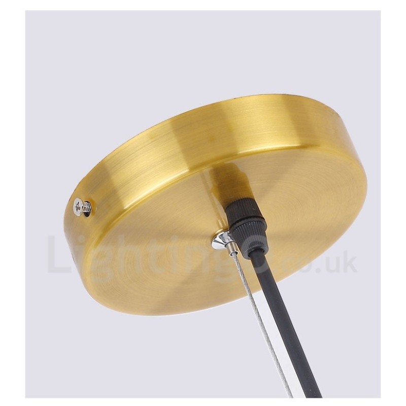 6 Light Copper Chandelier with Glass Shade Lamp