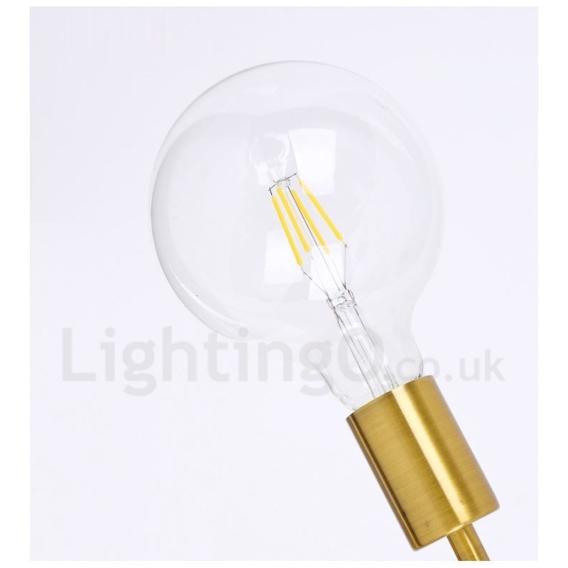 6 Light Copper Chandelier with Glass Shade Lamp