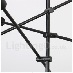 6 Light Copper Chandelier with Glass Shade Lamp