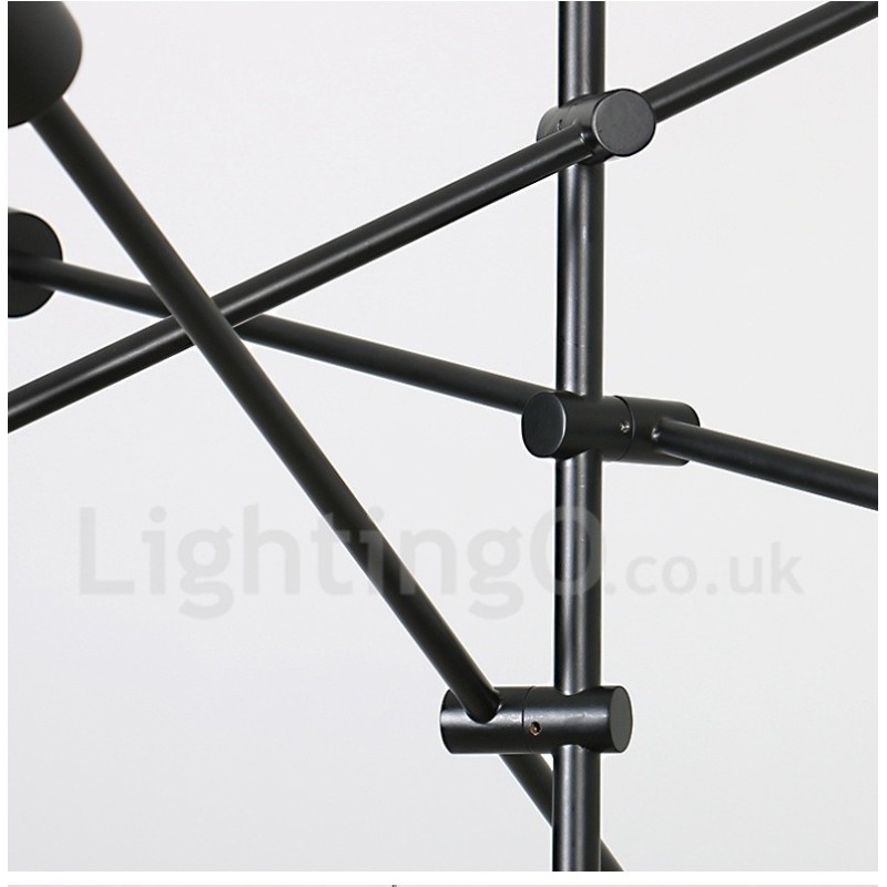 6 Light Copper Chandelier with Glass Shade Lamp