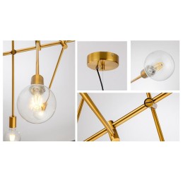 6 Light Copper Chandelier with Glass Shade Lamp