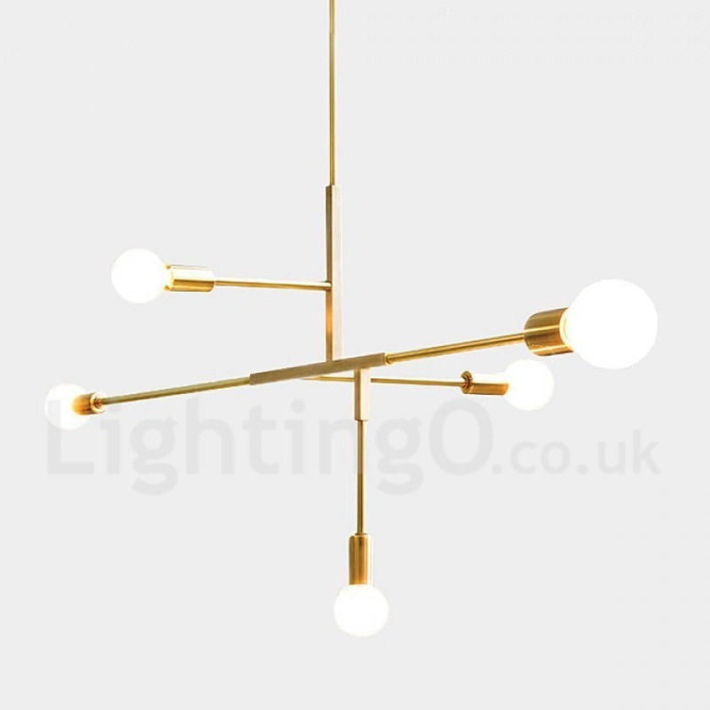 Modern Contemporary Copper 5 Light Chandelier Lamp
