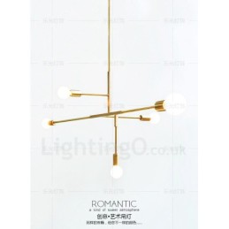 Modern Contemporary Copper 5 Light Chandelier Lamp
