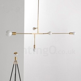 Modern Contemporary Copper 5 Light Chandelier Lamp