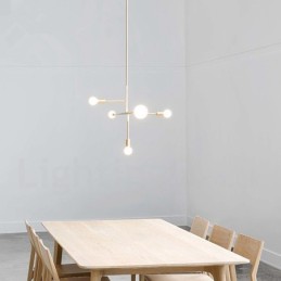 Modern Contemporary Copper 5 Light Chandelier Lamp