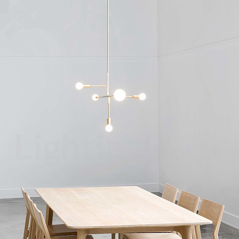 Modern Contemporary Copper 5 Light Chandelier Lamp