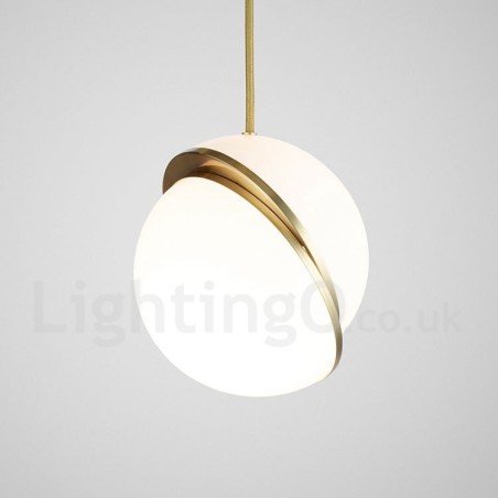 Modern Contemporary Copper Pendant Light with Glass Shade Lamp