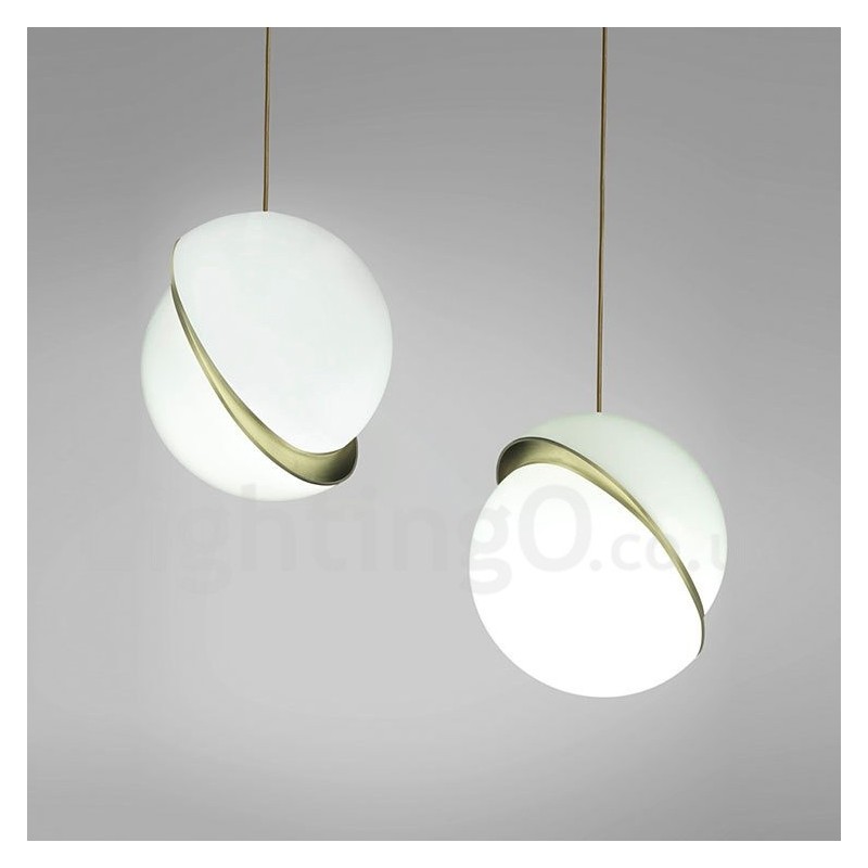 Modern Contemporary Copper Pendant Light with Glass Shade Lamp