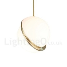 Modern Contemporary Copper Pendant Light with Glass Shade Lamp