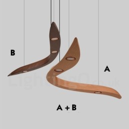 Modern Contemporary Wood 3 Light Pendant Light