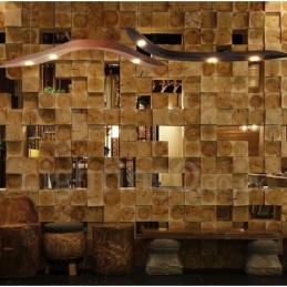 Modern Contemporary Wood 3 Light Pendant Light