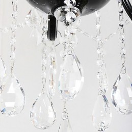 6 Light Crystal Chandelier in Black Design Accent